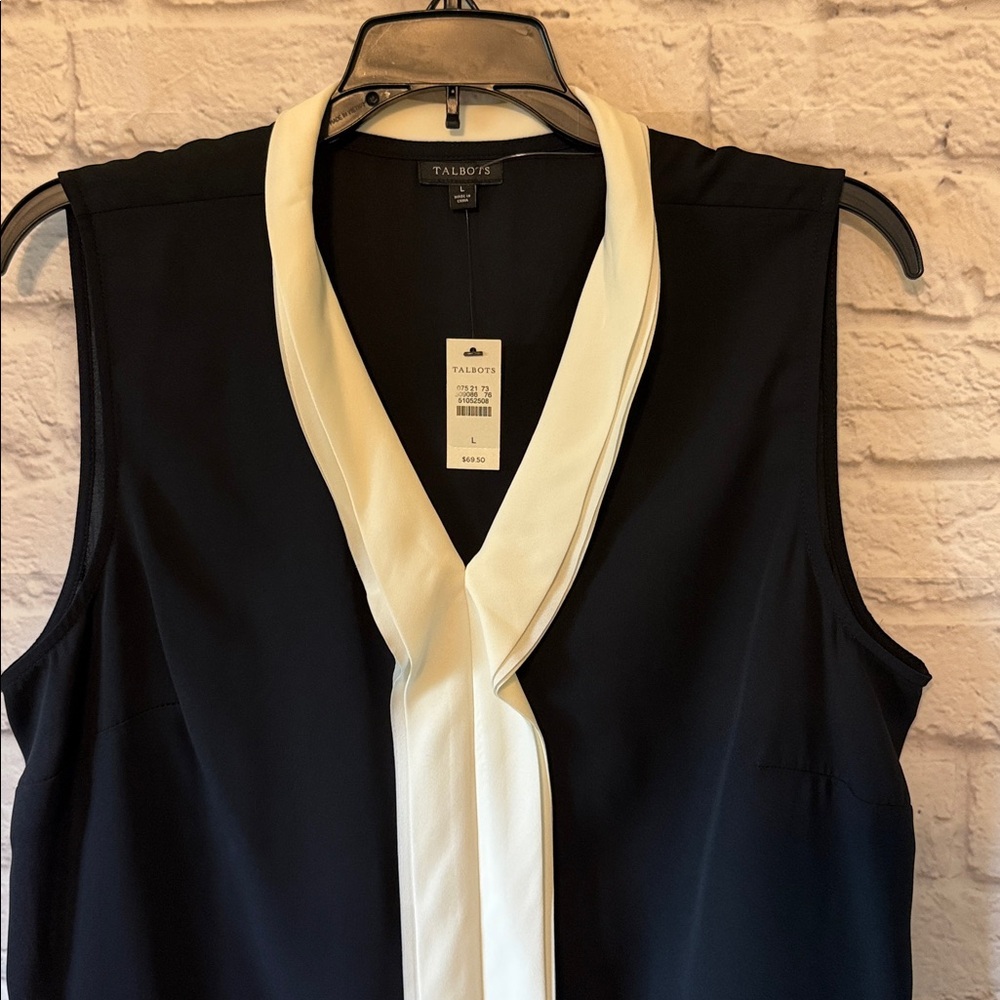 Talbots Blk/Wht Sleeveless - Picture 2 of 6